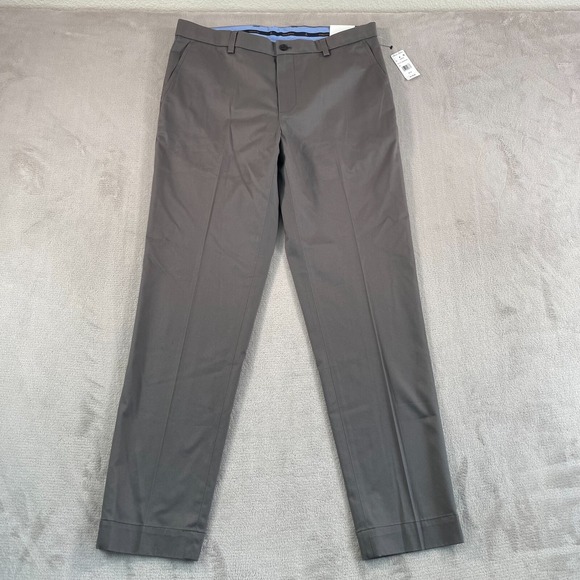 Brooks Brothers Chino Pants Men 35x32 Grey Light Weight Advantage Slim NWT $118